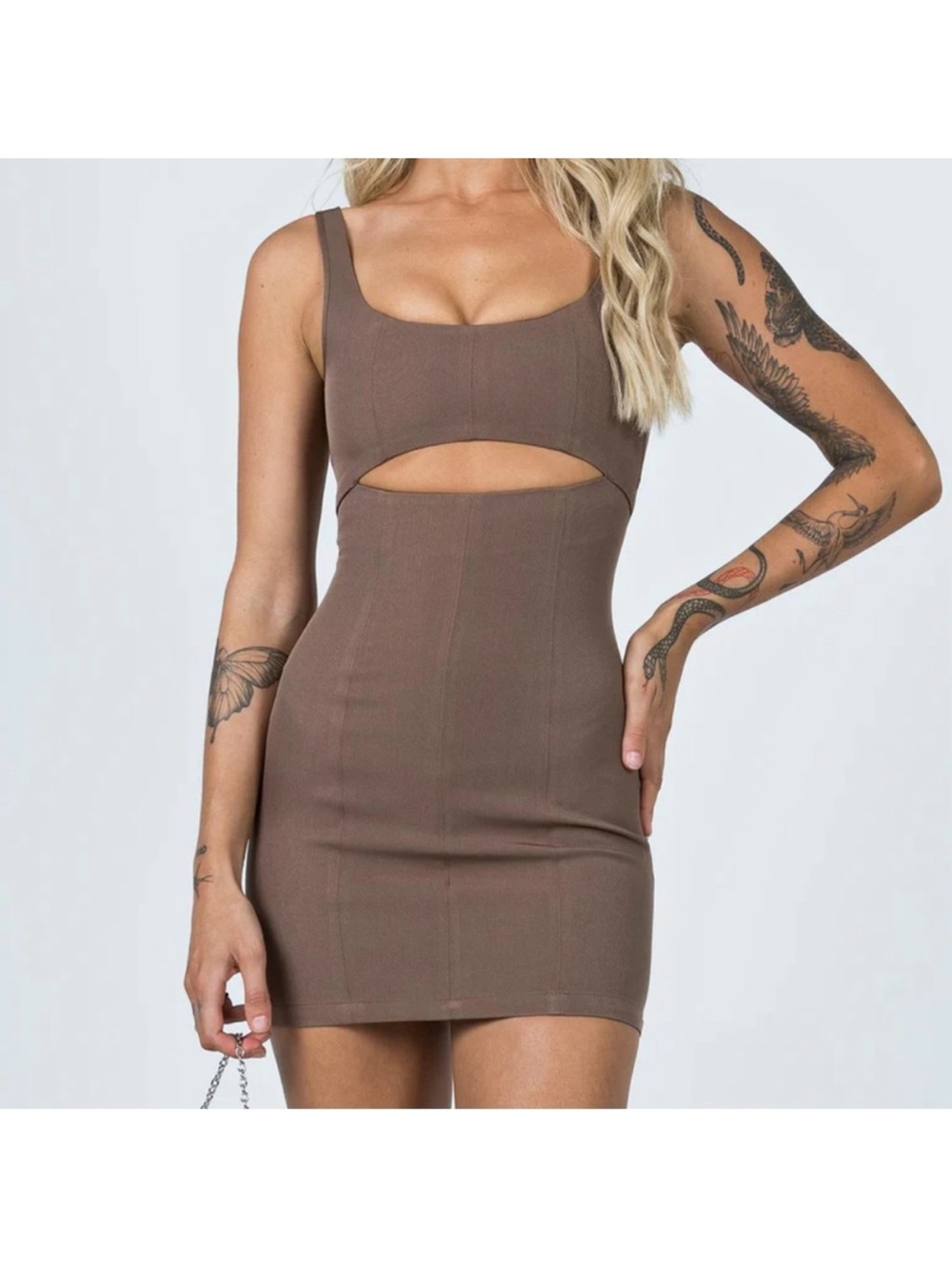 Princess Polly Brown Cutout Mini Dress